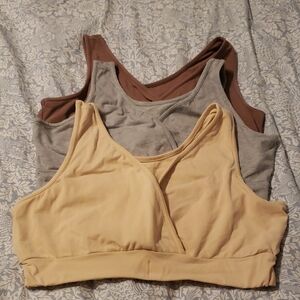 Lot/Bundle 3 Kindred Bravely Organic Cotton Nursing and Sleep Bras Medium Busty